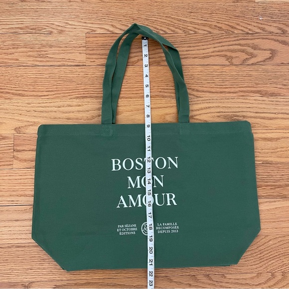 Sezane Boston Mon Amour Canvas Tote Bag - Picture 4 of 4